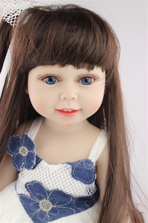 Brown long straight hair AMERICAN GIRL Dolls 18'' Reborn Baby dolls ...