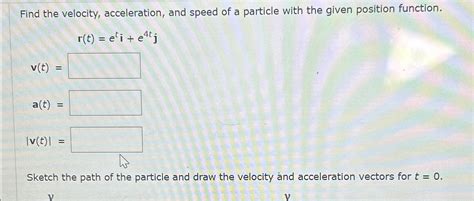 Solved Find The Velocity Acceleration And Speed Of A Chegg