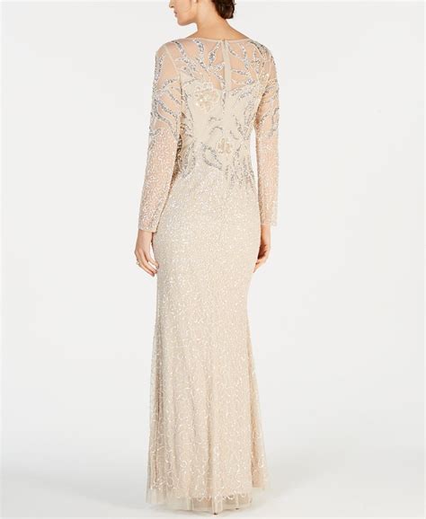 Adrianna Papell Embellished Illusion Gown Macys Gowns Gorgeous