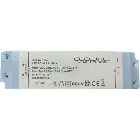 ECP60 VL Constant Voltage LED Drivers Ecopac Power