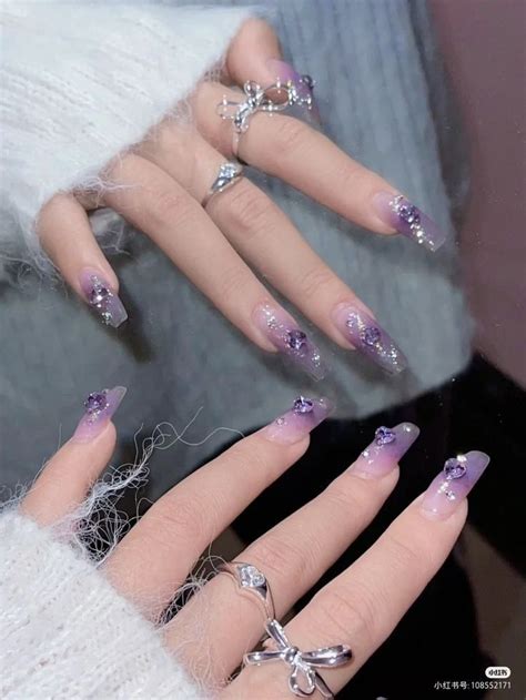 ꨄDouyin Nails in 2022 Purple nails Pretty gel nails Cute nails