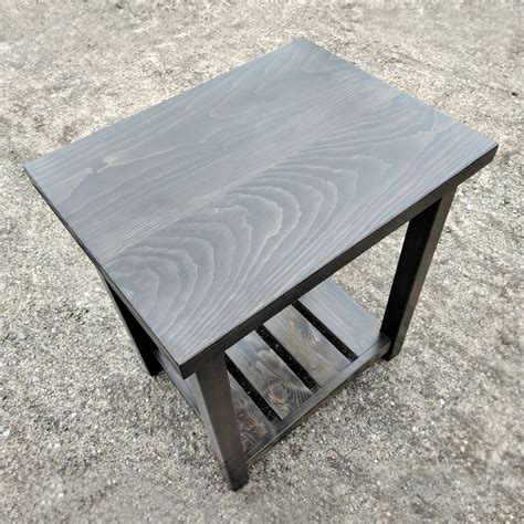 Rustic Farmhouse Solid Wood Sofa End Table Handcrafted Solid Wood