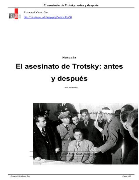 El Asesinato De Trotsky Antes Y Después