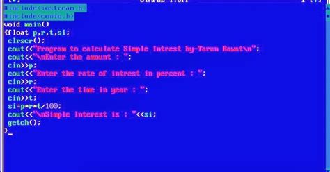 C Programming Calculate Simple Interest