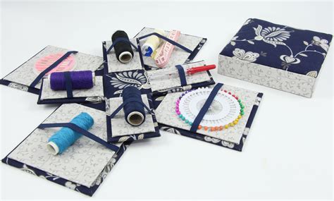 Fabric Sewing box DIY kit, cartonnage kit 135, etui sewing box kit, su - Colorway Arts