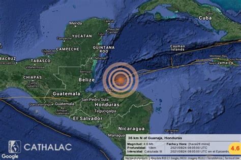 Sismo De 4 6 Grados En Escala De Richter Sacude La Isla De Guanaja