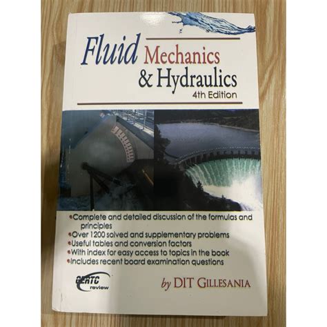 Fluid Mechanics Hydraulics Th Edition By Dit Gillesania Shopee