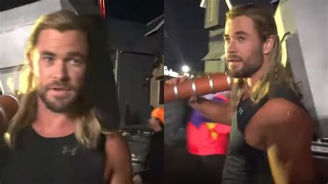 Glad To Have Mjolnir In One Piece Says Chris Hemsworth Aka Thor While