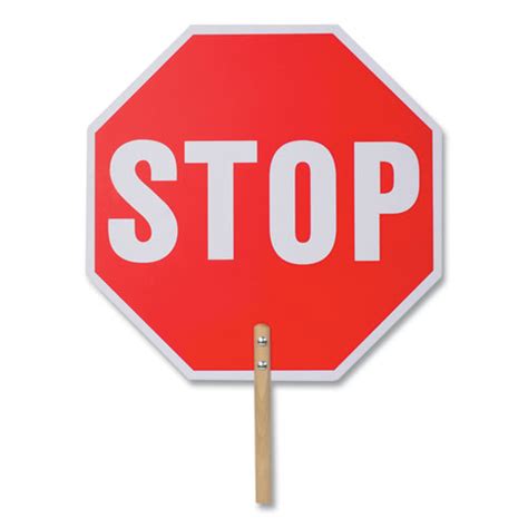 Handheld Stop Sign Red White Face White Graphics Reparto