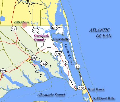 Currituck County Map Detailed