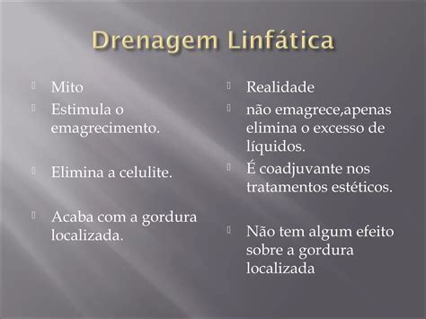 Mitos da Drenagem Linfática PPT