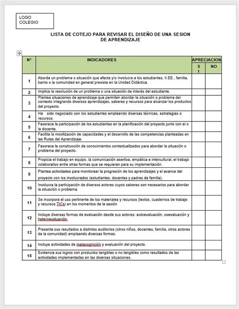 Lista De Cotejo Para Evaluar La Sesi N De Aprendizaje The Best