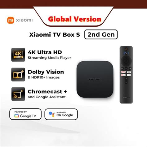 Para Xiaomi Mi Tv Box S Gera O K Ultra Hd Bt Gb Gb Dolby