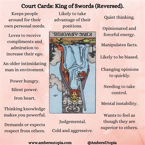 King Of Swords Reversed Court Cards Tarot Card Meanings Swords