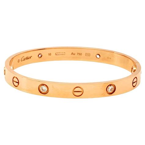 Cartier Rose Gold 10 Diamond Love Bracelet At 1stdibs Cartier Au750