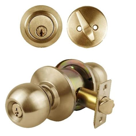 Taco Ecb Bright Brass Grade Cylindrical Entry Door Knob In