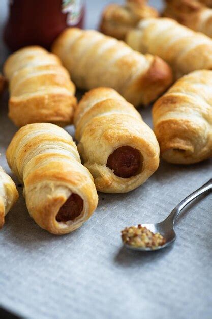 Premium Photo Pigs In A Blanket Mini Rolls With Sausages Wrapped In A