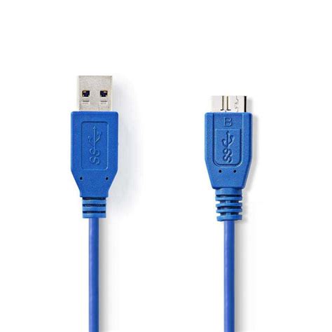 NEDIS USB 3 0 KAAPELI USB A UROS MICRO B UROS PYÖREÄ 2 M SINI