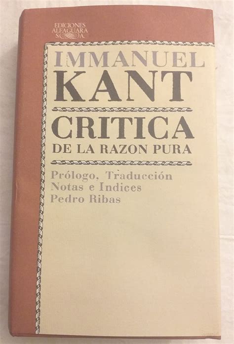 Cr Tica De La Raz N Pura Edici N Immanuel Kant Barnebys