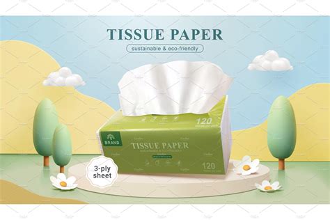 Tissue Paper Banner Ad Flyer Templates Creative Market