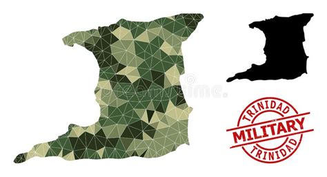 Mappa A Tre Mosaici Dell Isola Di Trinidad E Del Francobollo Militare