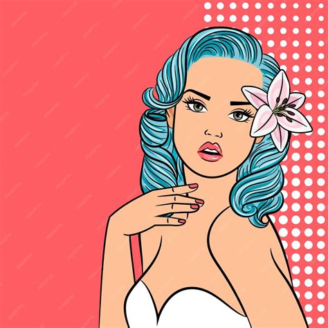 Pop Art Sexy Girl Vector Premium