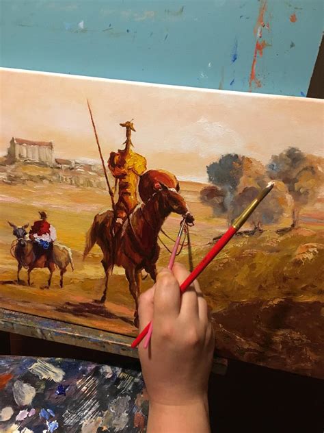 Original Oil Painting Don Quixote Painting Western And Cowboy Etsy