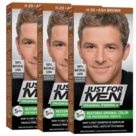 Just For Men Original Formula Men's Hair Color, Ash Brown (Pack of 3 ...