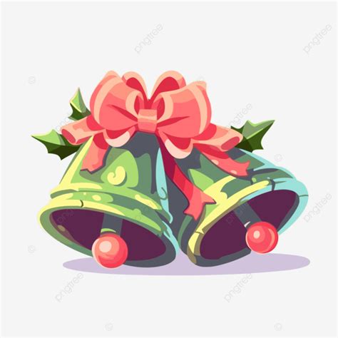 Cartoon Of Christmas Bells With Bow Clipart Vector Christmas Jingle