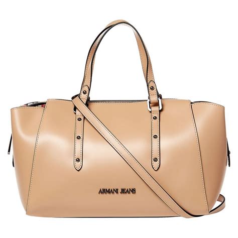 Buy Armani Jeans Tote Bag For Women Beige Handbags KSA Souq