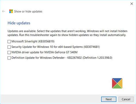 Block Unwanted Windows Updates With Show Or Hide Updates Tool