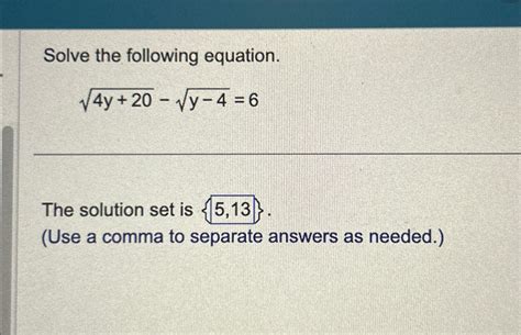 Solved Solve The Following Equation4y202 Y 426the