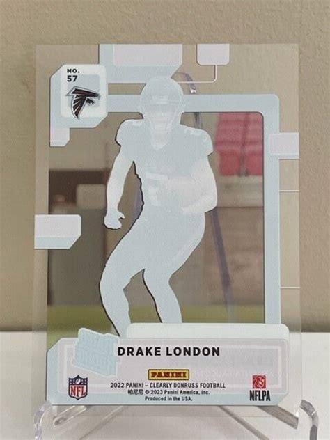 2022 Panini Donruss Clearly Drake London Rated Rookie 57 Atlanta