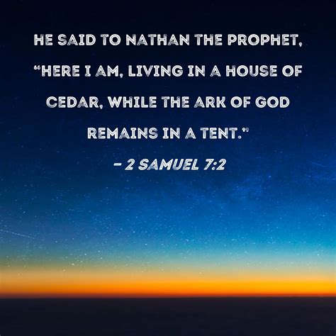 Samuel He Said To Nathan The Prophet Here I Am Living In A