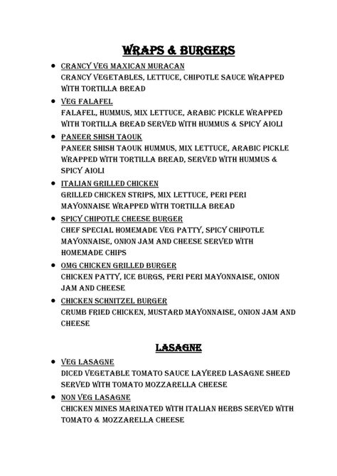 Philia Menu, Menu for Philia, Sector 104, Noida, Delhi NCR