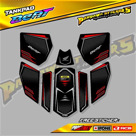 Jual STRIPING STICKER VARIASI BEAT PELINDUNG DASHBOARD TANKPAD STICKER