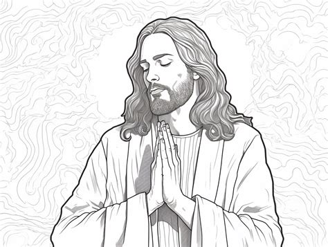 Coloring Jesus Praying In Solitude Coloring Page