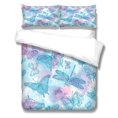 Housse De Couette Imprim Papillon Color X Cm Taies D Oreiller