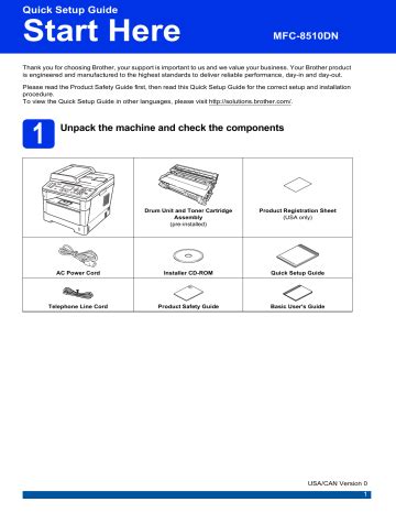 Brother MFC 8510DN Quick Setup Guide Manualzz