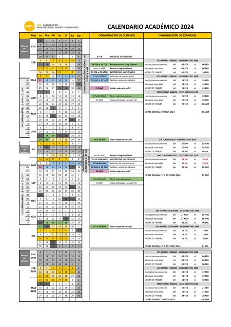 Calendario Académico 2024 Académica