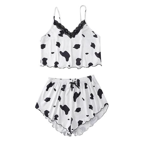 Caicj Flannel Pajamas Women Silk Pajamas Set For Women Satin Backless Lingerie Pjs Cami Top