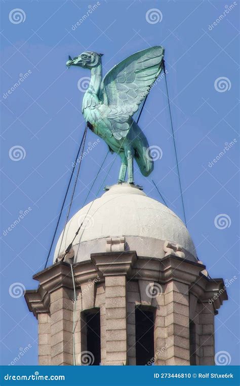 A Statue of the Liver Bird, the Symbol of the City of Liverpool Stock Photo - Image of britain ...