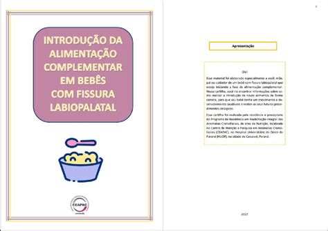 Capa E Apresenta O Da Cartilha Introdu O Da Alimenta O Complementar