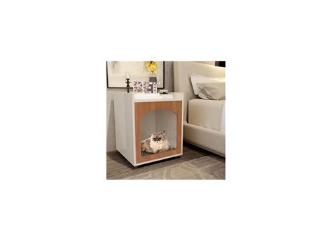 Mesa De Cabeceira Casinha Para Cachorro Gato Pet Off White