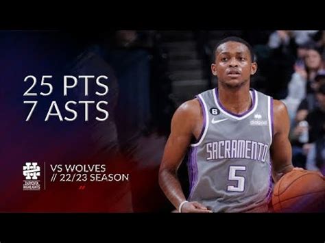 De Aaron Fox 25 Pts 7 Asts Vs Wolves 22 23 Season YouTube