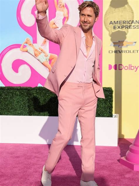 Ryan Gosling Pink Suit Barbie La Premiere Pink Suit