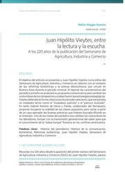 Juan Hipólito Vieytes entre la lectura y la escucha A los 220 años de