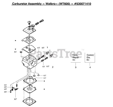 Poulan 2375 Le Poulan Wildthing Chainsaw Type 1 2008 03 Kit Carburetor Assembly Walbro