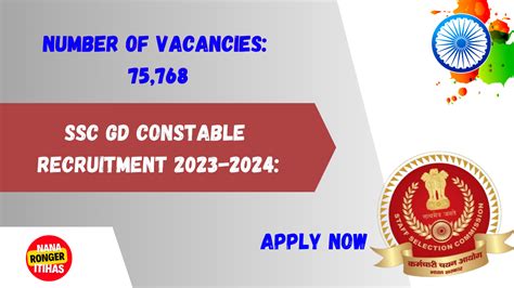 SSC GD Constable Recruitment 2023 2024 Notification For 75768 Vacancies