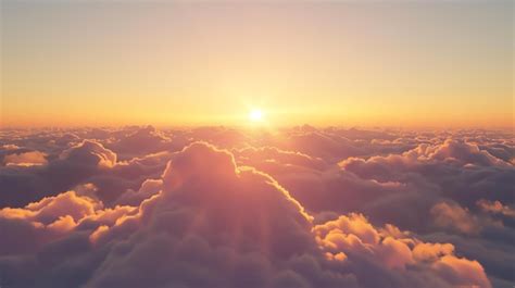 Impresionante Vista Por Encima De Las Nubes Al Atardecer Foto Premium